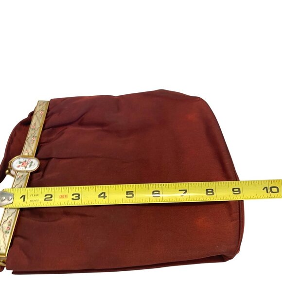 Twifaille Rosenfeld Satin Evening Purse Clutch Handbag Floral Frame Clasp READ - Picture 13 of 16